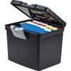 Storex Portable Storage Box, Letter, 11"x14-7/8"x12-1/8", Black STX61502U01C